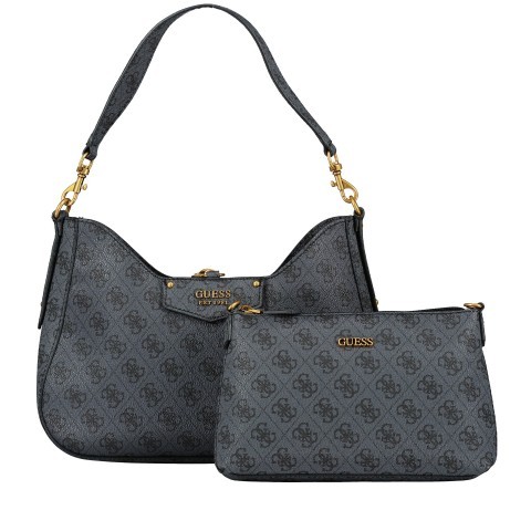 Guess Beuteltasche Eco Brenton 2 in 1 Coal Logo