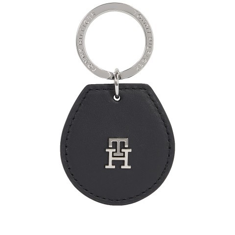 Schlusselanhanger Modern Leather Key Ring Black