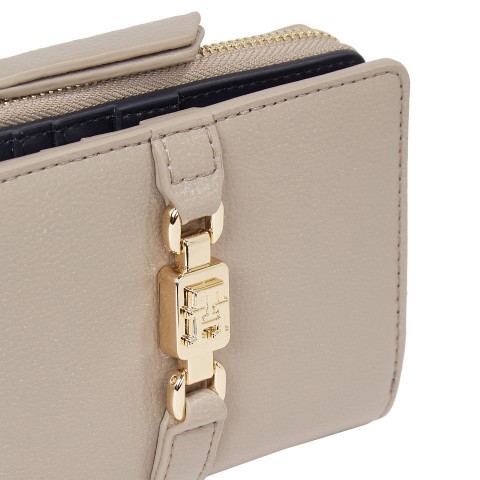 Tommy Hilfiger Geldbörse Feminine Slim Wallet Zip Around Smooth Taupe 