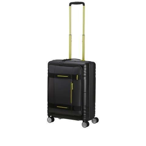 American Tourister Handgepack Trolley Hello Cabin Spinner 55 Expandable Coated Black Lime