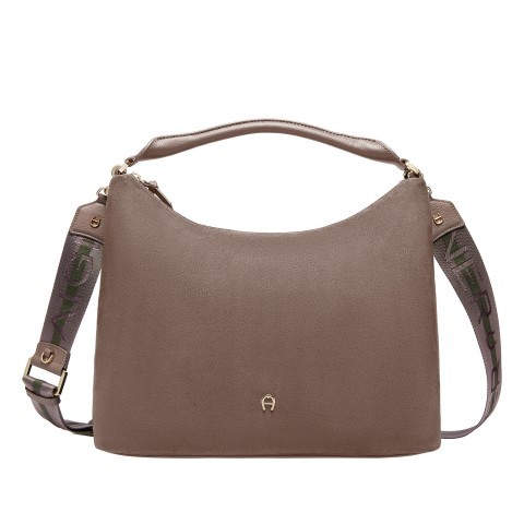 AIGNER Beuteltasche Zita Suede M Coal Brown