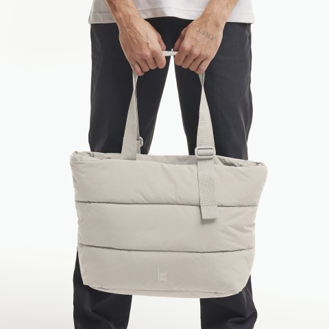 Shopper Puffer Tote Bag Monochrome Scallop