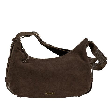 Hey Marly Beuteltasche Lifetime Sister Suede M Coffee