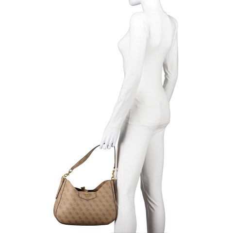 Guess Beuteltasche Eco Brenton 2 in 1 Latte Logo