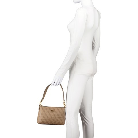 Guess Beuteltasche Eco Brenton 2 in 1 Latte Logo
