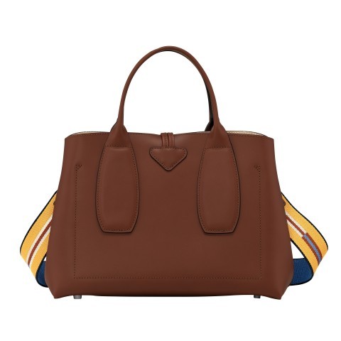 Longchamp Handtasche Roseau Handtasche M Cognac