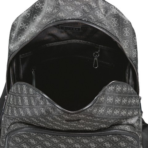Guess Rucksack Vezzola Smart Backpack 4g logo mit Laptopfach 14 Zoll Dark Black