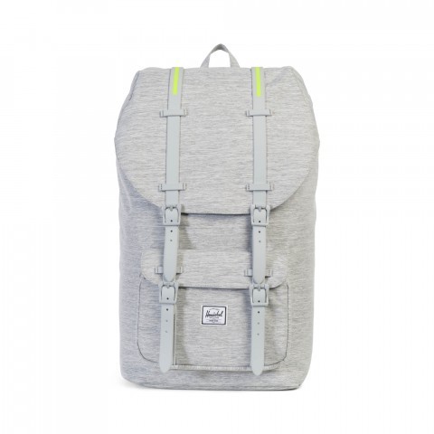 Herschel Rucksack Little America Rubber Straps Volumen 23 Liter Light Grey Crosshatch Grey Rubber
