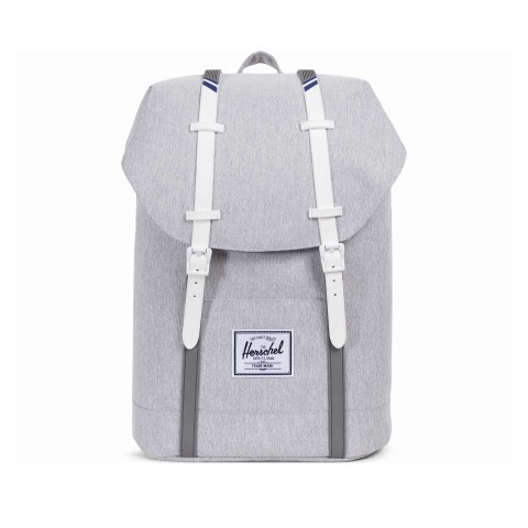 Herschel Rucksack Retreat Rubber Straps Volumen 18 Liter Light Grey Crosshatch White Rubber