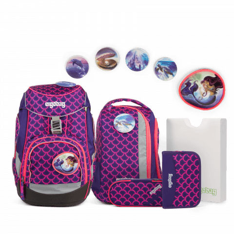 Ergobag Schulranzen Pack Lumi Edition Set 6-teilig PerlentauchBär