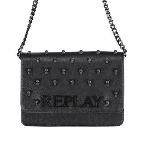 Replay Handtasche Totenköpfe Black Schwarz 