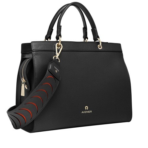 AIGNER Handtasche Carol Black Scarlet Red