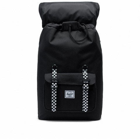 Herschel Rucksack Little America Medium Rubber Straps Volumen 14 Liter Black Checkerboard