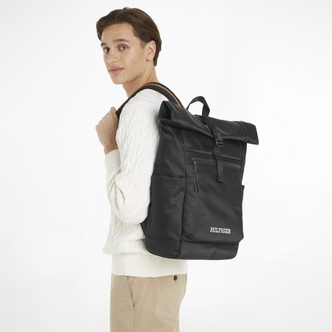 Tommy Hilfiger Rucksack Monotype Rolltop Backpack Black
