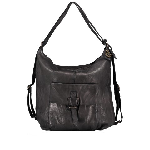 Beuteltasche Rucksack Smooth-Plain Fabienne Dark Ash