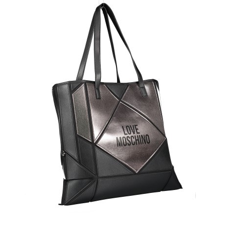Shopper Tasche Tasche Silber Schwarz Shopper Pailletten Taschen