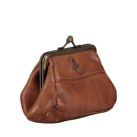 Geldbörse Anchor-Love Bambina mit Knipsverschluss Charming Cognac