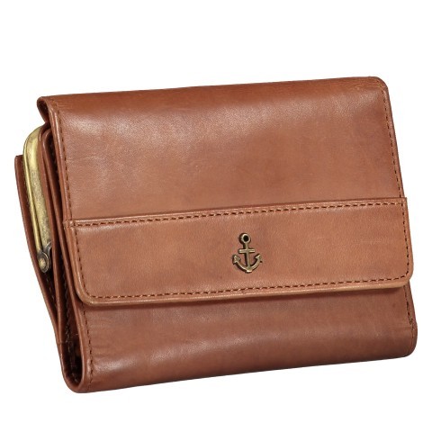 Geldbörse Anchor-Love Cherry mit Knipsverschluss Charming Cognac