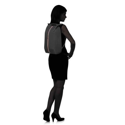 Samsonite Rucksack Securipak Laptop Backpack 14.1 Zoll mit USB Anschluss Black Steel