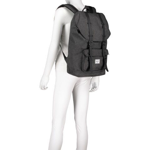 Herschel little america black crosshatch clearance