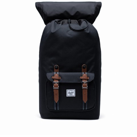 Herschel Rucksack Little America Cotton Webbing Volumen 23 Liter Black Black Tan