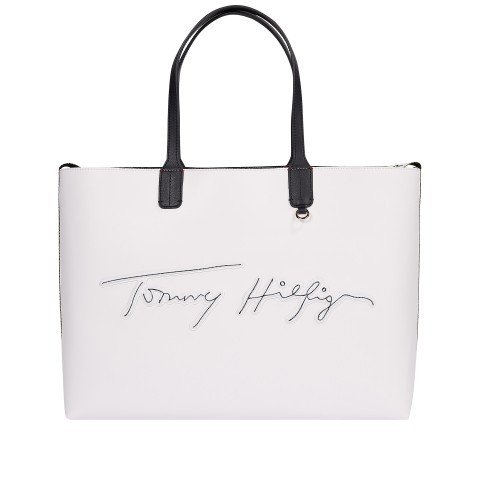 Tommy Hilfiger Shopper Iconic Signature Tote Bright White