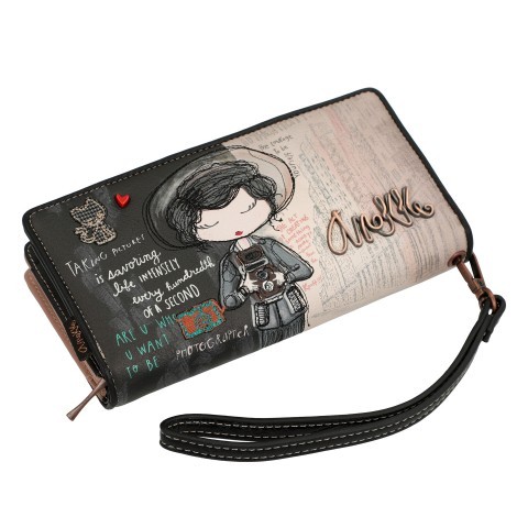 Anekke Geldbörse City Moments Large Wallet mit Handschlaufe Schwarz