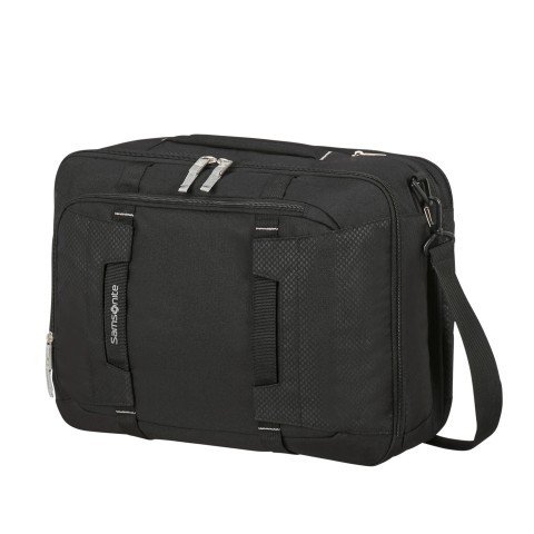Samsonite Rucksack Bordtasche Sonora 3 Way Shoulder Bag Expandable mit Laptopfach 15.6 Zoll Black