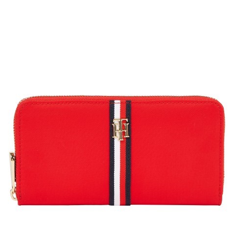 Tommy Hilfiger Geldborse Poppy Large Wallet Zip Around Red Corporate