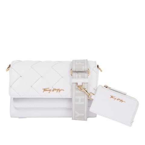 Tommy Hilfiger Umhangetasche Joy Crossbody Bag Woven Optic White