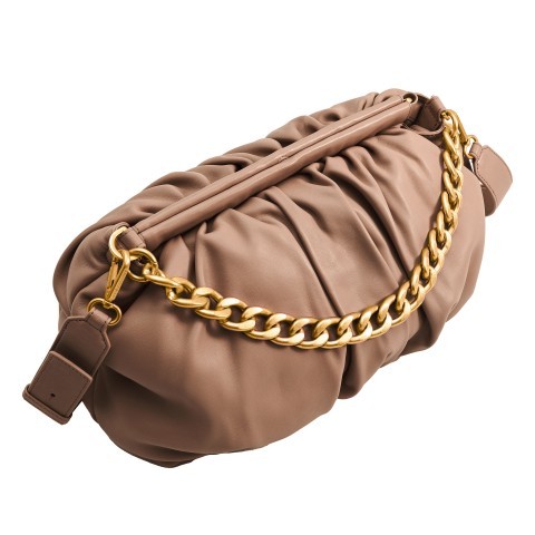 Les Visionnaires Umhangetasche Clutch Soft Volume Emma Silky Leather Caramel