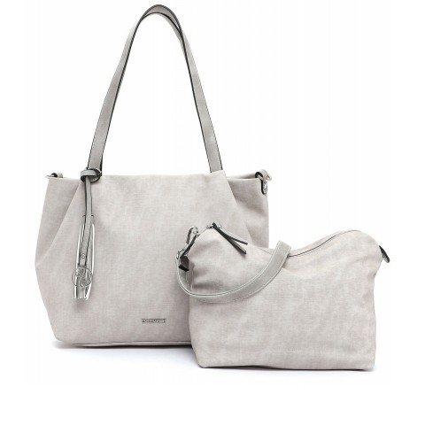 Shopper Elke Bag in Bag zweiteiliges Set Light Grey
