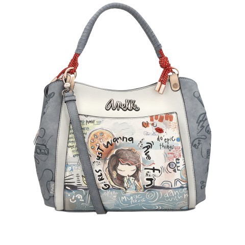 Anekke Handtasche Fun Music Shorthandle Bag Hellblau