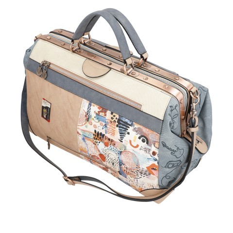 Reisetasche Fun Music Travel Bag mit Bugelverschluss Hellblau