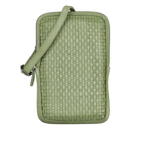 Handytasche Soft-Weaving Edith mit Schulterriemen Mint Green