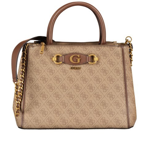 Guess Handtasche Izzy Latte Logo Brown