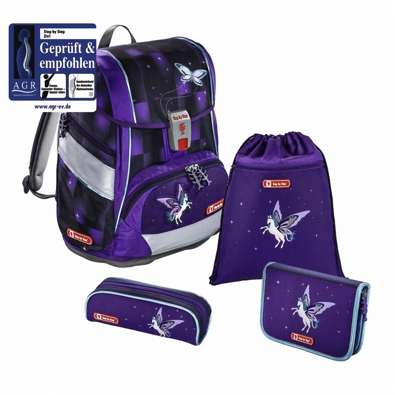 Schulranzen 2-in-1 Set 4-teilig Pegasus Dream, Farbe: flieder/lila, Marke: Step by Step, Abmessungen in cm: 21x29x37.5, Bild 1 von 1