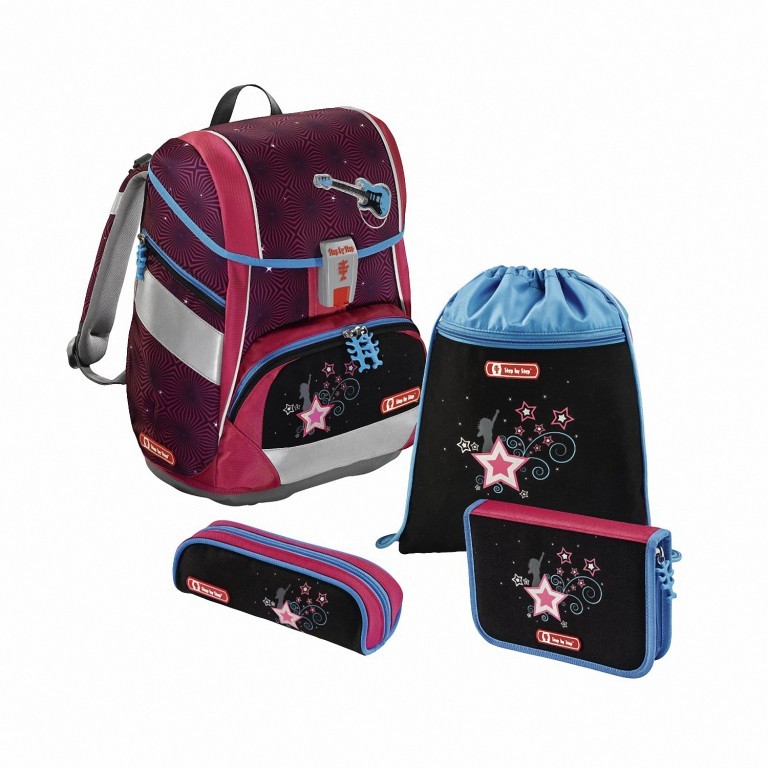 Schulranzen 2-in-1 Set 4-teilig Popstar, Farbe: rosa/pink, Marke: Step by Step, Abmessungen in cm: 21x29x37.5, Bild 1 von 1