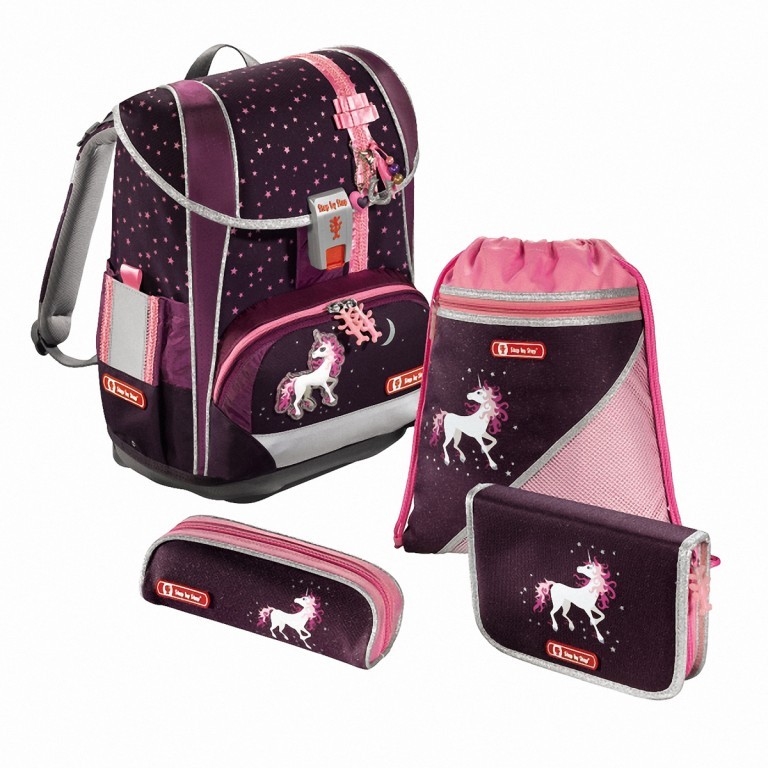 Schulranzen Light-2 Set 4-teilig Unicorn, Farbe: rosa/pink, Marke: Step by Step, Abmessungen in cm: 29x37.5x21, Bild 1 von 8