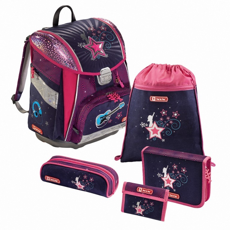 Schulranzen Touch Flash Set 5-teilig Blink Star, Farbe: rosa/pink, Marke: Step by Step, Abmessungen in cm: 33x38.5x23.5, Bild 1 von 6