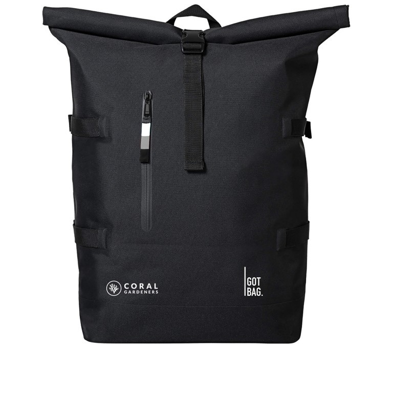 Rucksack Rolltop Coral Gardeners mit Laptopfach 15 Zoll Black, Farbe: schwarz, Marke: Got Bag, EAN: 4260483882661, Abmessungen in cm: 33x43x16, Bild 1 von 9