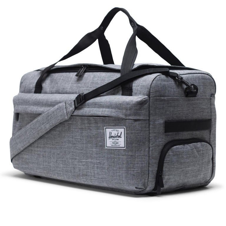 Reisetasche / Rucksack Outfitter Größe 50 Liter Raven Crosshatch, Farbe: schwarz, Marke: Herschel, EAN: 0828432246656, Abmessungen in cm: 57.9x32.5x29, Bild 2 von 5