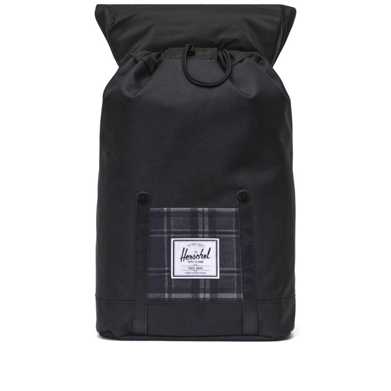 Rucksack Retreat einfarbig Volumen 18 Liter Black Grayscale Plaid, Farbe: bunt, Marke: Herschel, EAN: 0828432560325, Abmessungen in cm: 34x46x12, Bild 5 von 5