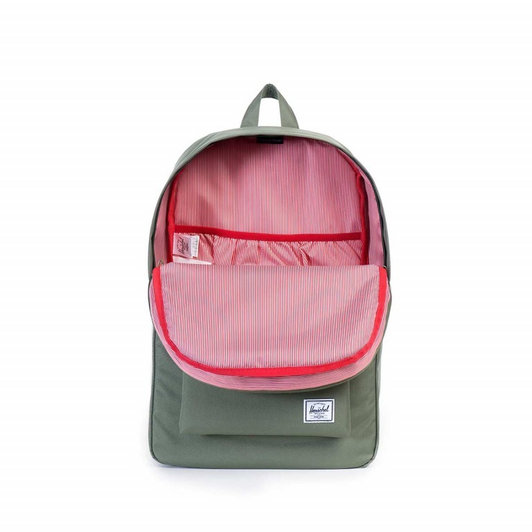 Rucksack Heritage einfarbig Volumen 19 Liter Deep Litchen, Farbe: grün/oliv, Marke: Herschel, EAN: 0828432082537, Abmessungen in cm: 30x46x14, Bild 3 von 4