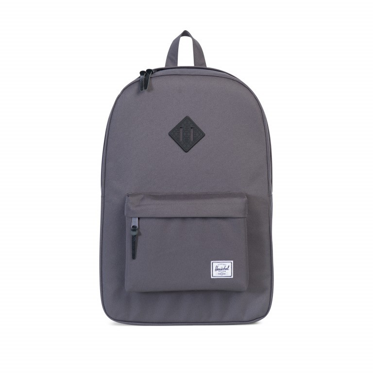 Rucksack Heritage Rubber Straps Volumen 19 Liter Charcoal Black Native Rubber, Farbe: grau, Marke: Herschel, EAN: 0828432109166, Abmessungen in cm: 30x46x14, Bild 1 von 4