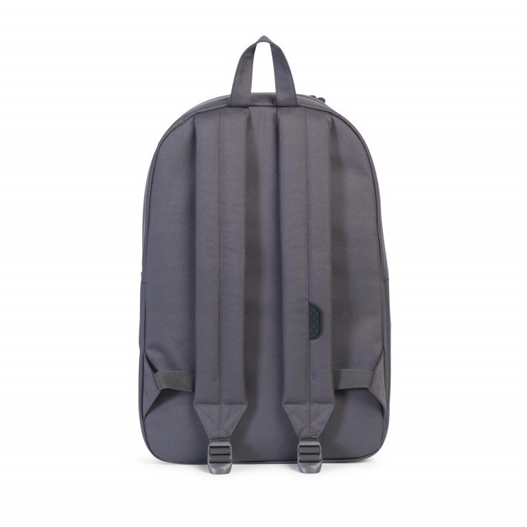 Rucksack Heritage Rubber Straps Volumen 19 Liter Charcoal Black Native Rubber, Farbe: grau, Marke: Herschel, EAN: 0828432109166, Abmessungen in cm: 30x46x14, Bild 4 von 4