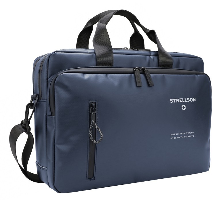 Aktentasche Stockwell 2.0 Briefbag Charles MHZ Dark Blue, Farbe: blau/petrol, Marke: Strellson, EAN: 4048835099123, Abmessungen in cm: 39x28x13, Bild 2 von 7