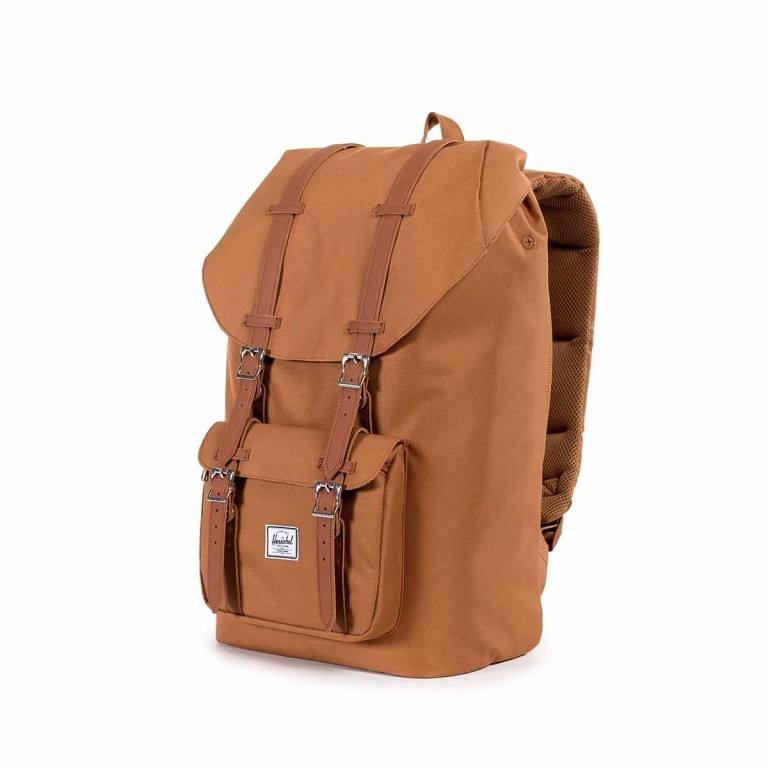 Rucksack Little America einfarbig Volumen 23 Liter Caramel Tan, Farbe: cognac, Marke: Herschel, EAN: 0828432082964, Abmessungen in cm: 28.56x49.9x17.78, Bild 2 von 4