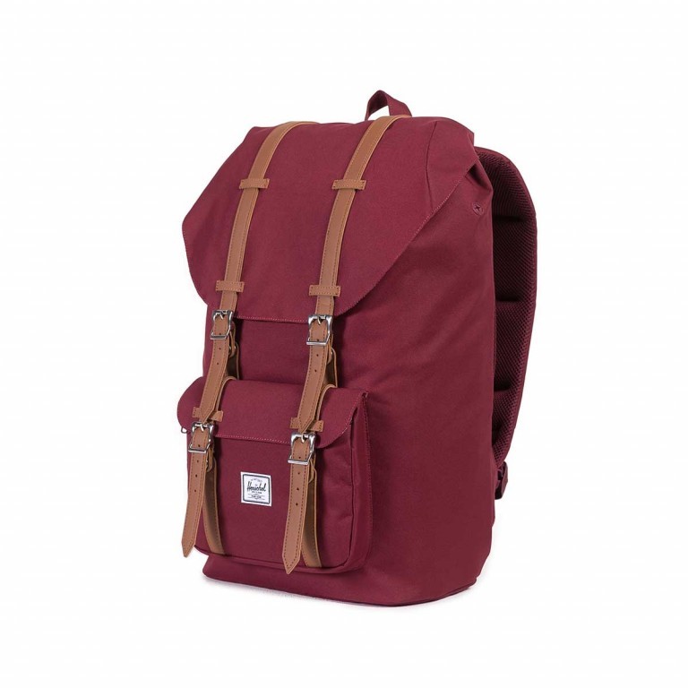 Rucksack Little America Medium Volumen 14 Liter Windsor Wine, Farbe: rot/weinrot, Marke: Herschel, EAN: 0828432066599, Abmessungen in cm: 28x43x12, Bild 2 von 5