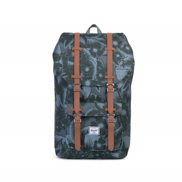 Rucksack Little America Volumen 23 Liter Jungle Floral Green, Farbe: grün/oliv, Marke: Herschel, EAN: 0828432092444, Abmessungen in cm: 28x50x17, Bild 1 von 4